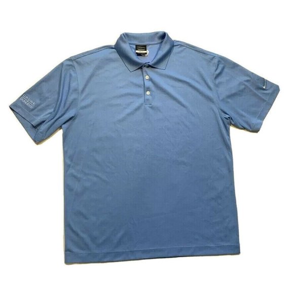 Nike‎ Golf Polo Shirt Mens Large L Dri-Fit Short Sleeve Athletic Swoosh Blue - Picture 1 of 12